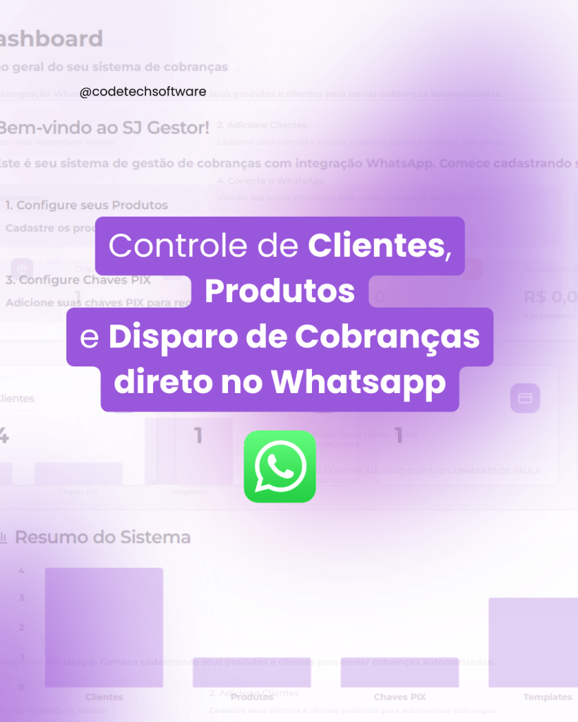 SJ Gestor- Sistema de Cobranças no Whatsapp - Codetech Software