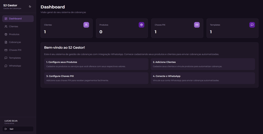 SJ GESTOR - CONTROLE DE COBRANÇAS VIA WHATSAPP