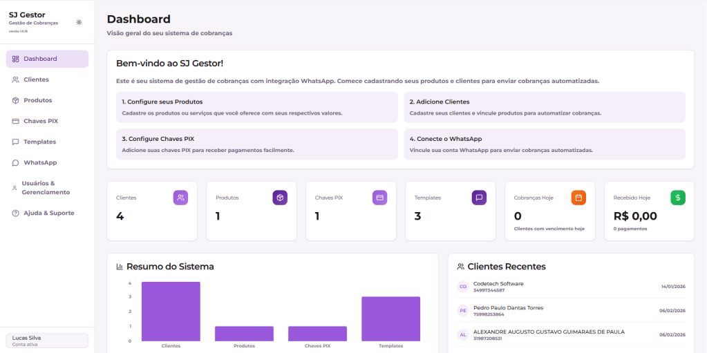 SJGestor - Sistema para cobranças desenvolvido por Codetech Software